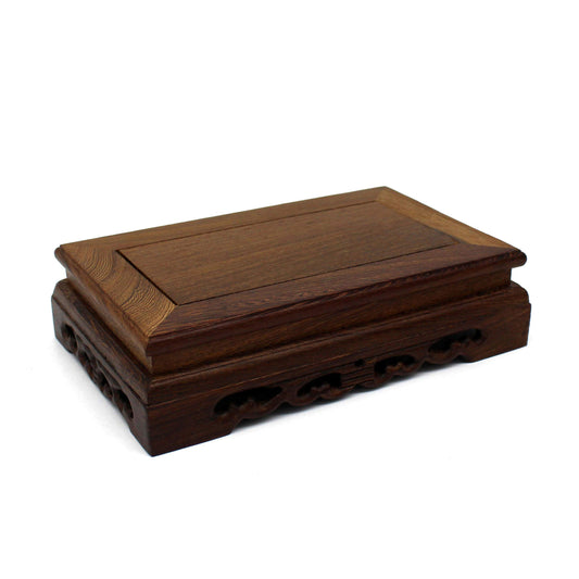 CVHOMEDECO. Primitives Rustic Rosewood Rectangle Display Stand Vase Pot Base Fishbowl Pedestal Stand. (8-1/2 Inch)