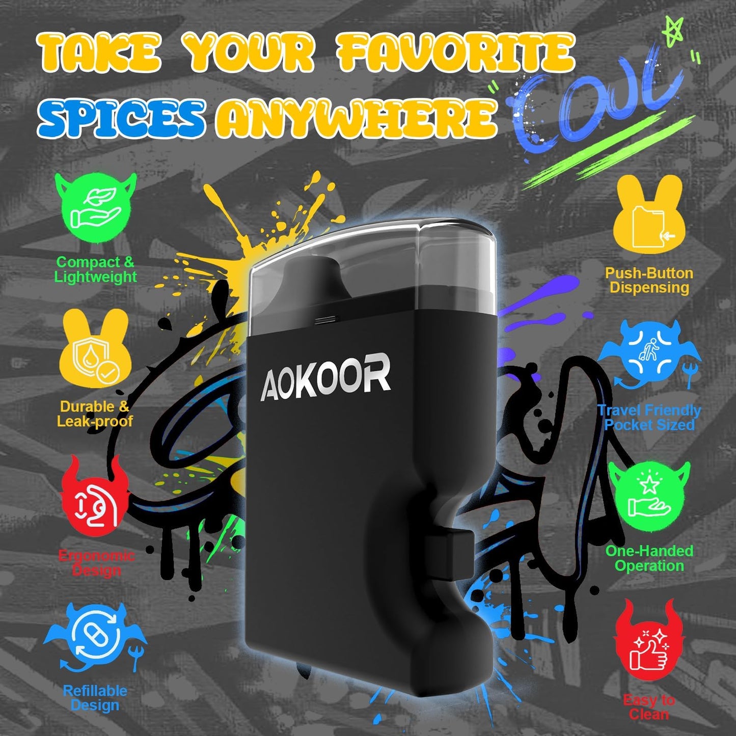 Portable Pepper Shaker - Multifunctional SnuffBulletSniffer (Black), Professional Spice Dispenser Shakers for Easy Use, Convenient PowderSniffer, Discreet and Effective SnuffKit.