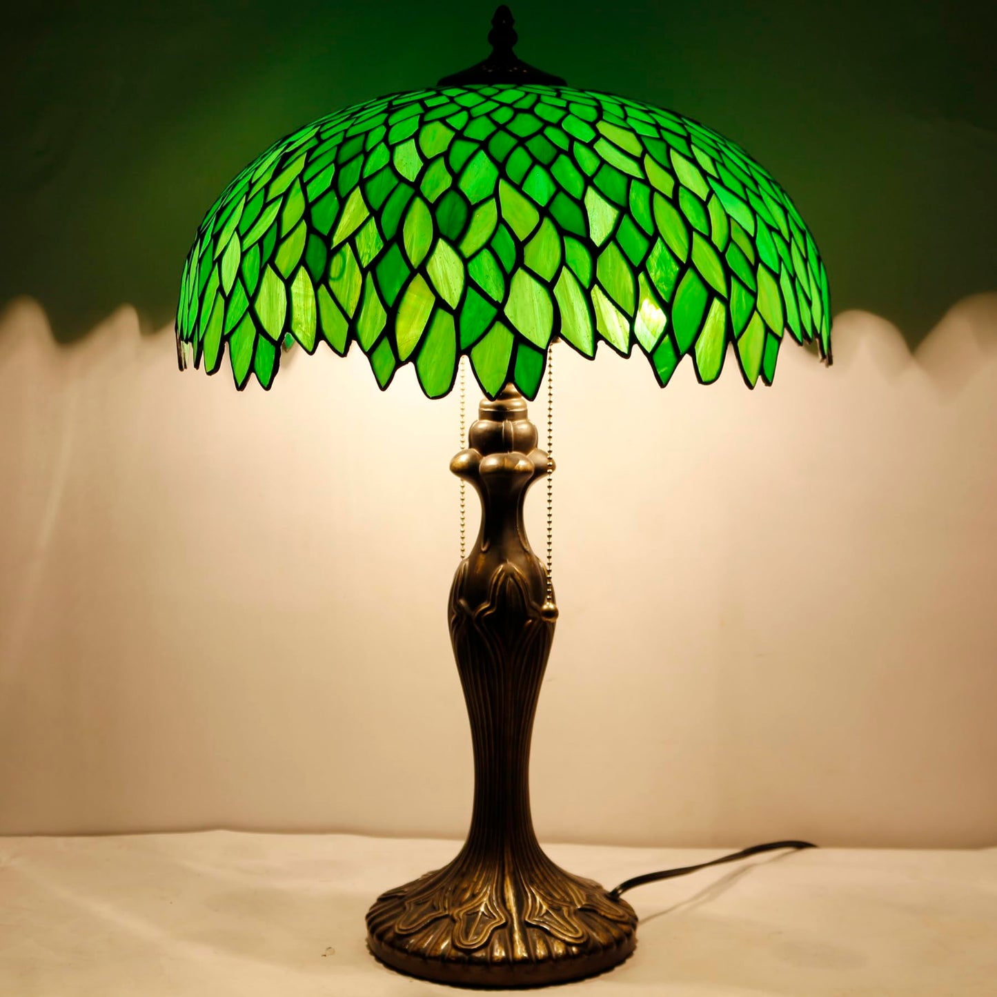 WERFACTORY Tiffany Table Lamp Stained Glass Bedside Lamp Desk Reading Light