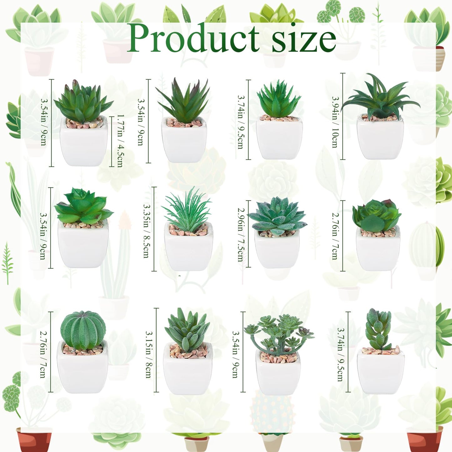 Crowye 12 Pcs Artificial Succulents Plants in Ceramic Pots Fake Succulents Mini Faux Succulents for Home Decor Indoor Small Fake Plants for Bedroom Bathroom Office Home Aesthetic Desk Decorations