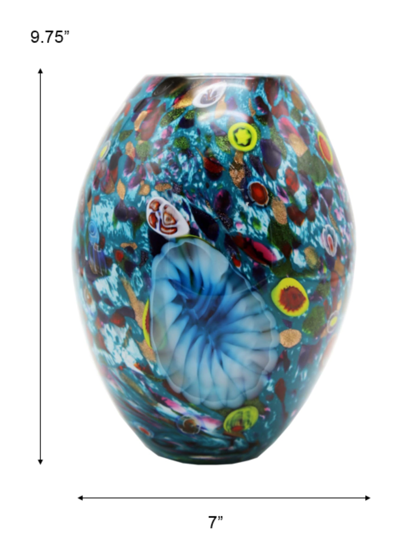 Dale Tiffany AV20349 Estrada Hand Blown Art Glass Vase, Multicolor