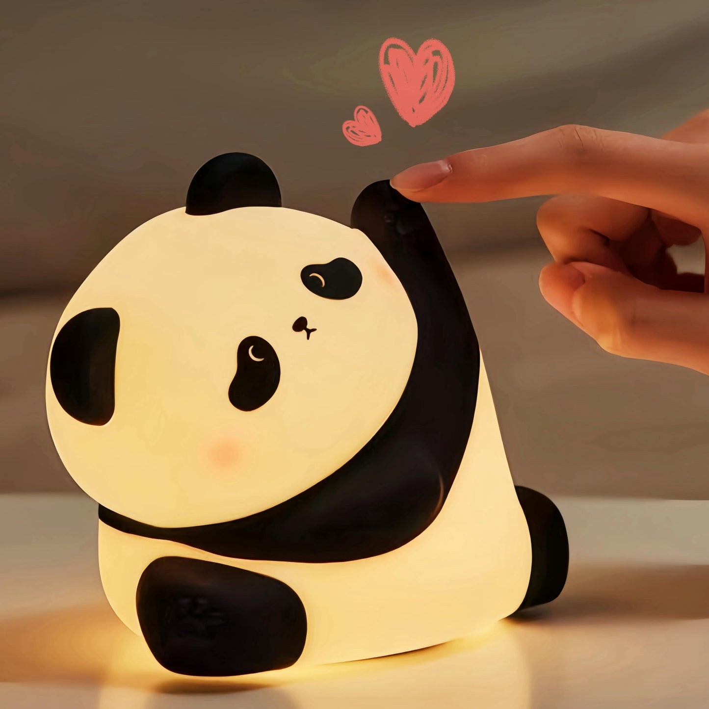 R YRHH-PET Kungfu Pose Panda Night Light, Squishy Cute Lamp Baby Panda Gift