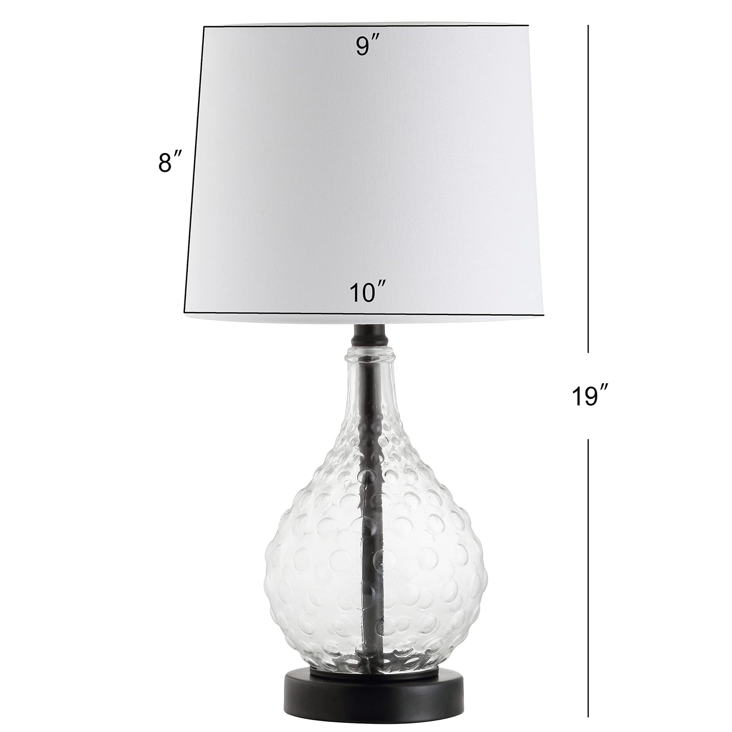 SAFAVIEH Lighting Collection Targari Black/ Clear Crystal 19-inch Bedroom Living Room Home Office Desk Nightstand Table Lamp (LED Bulb Included)