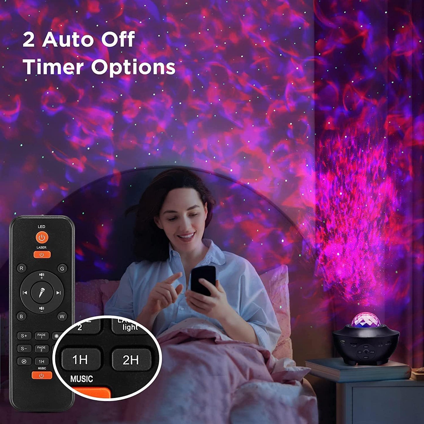 Elec3 Galaxy Projector for Bedroom, Star Projector Night Light with Bluetooth Speaker and Timer,Remote Control,Starry Nebula Ceiling LED Lamp for Kids Adults Room Decor