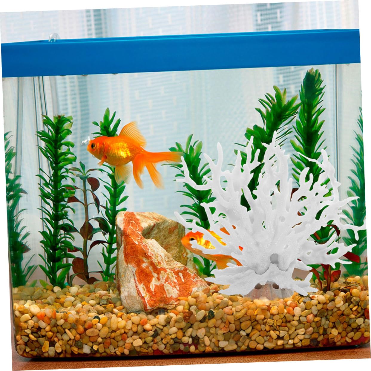 Levemolo 2pcs Decorative Coral Branches Artificial Underwater Plant Sculpture for Fish Tank Landscape Easy to Clean Fish Friendly Flexible Use for Saltwater Aquariums