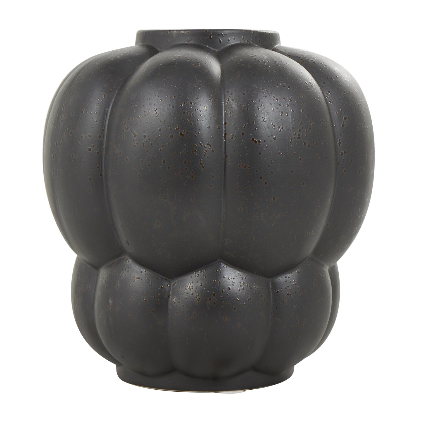 Deco 79 Ceramic Decorative Vase Wide Bubble Inspired Centerpiece Vase with Distressed Speckled Texturing, Flower Vase for Home Decoration 10" x 10" x 11", Black