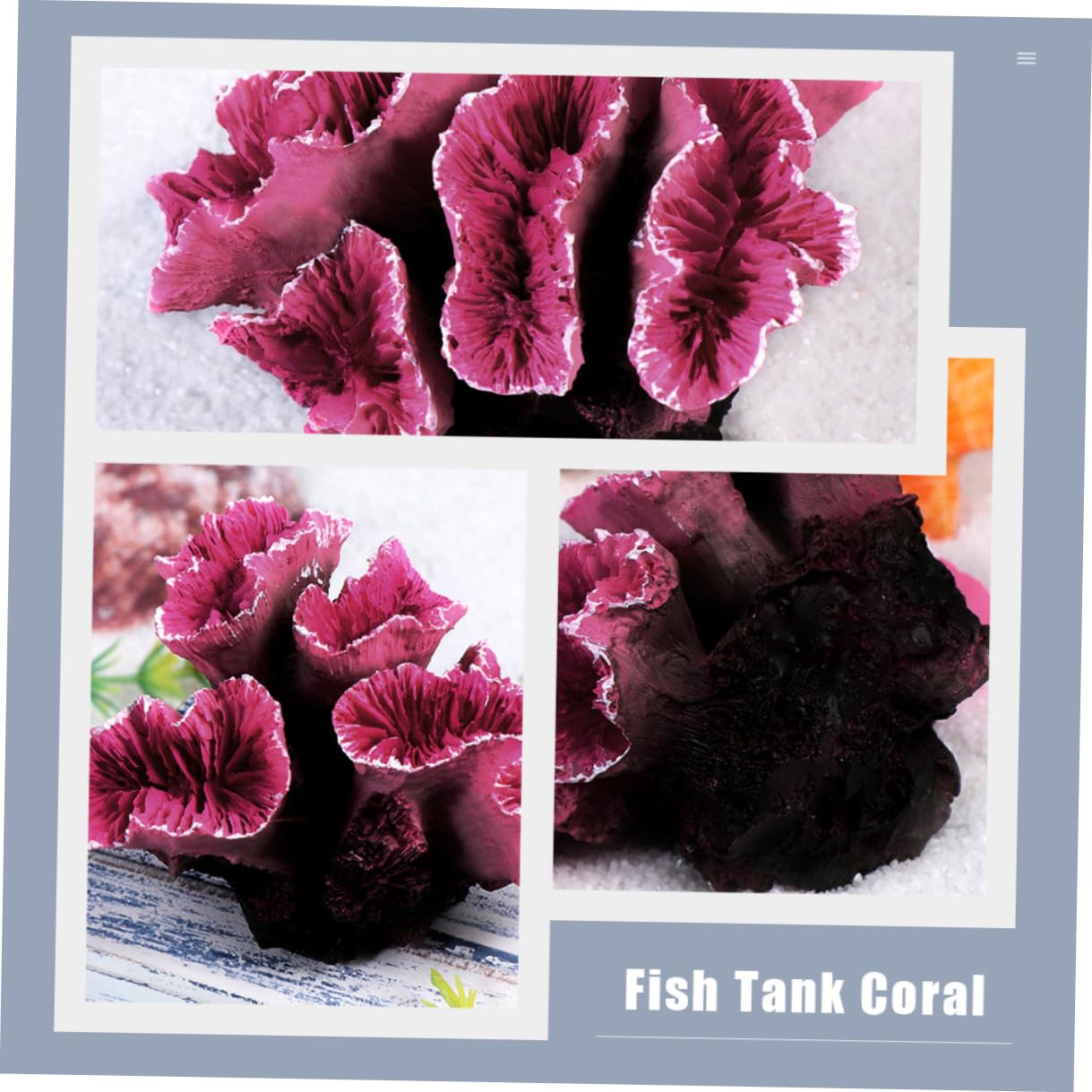 DOITOOL Artificial Purple Resin Coral Sculpture Fish Tank Decoration Aquarium Ornament for Freshwater and Saltwater Tanks, Sea Life Coral Figurine Tabletop Decor