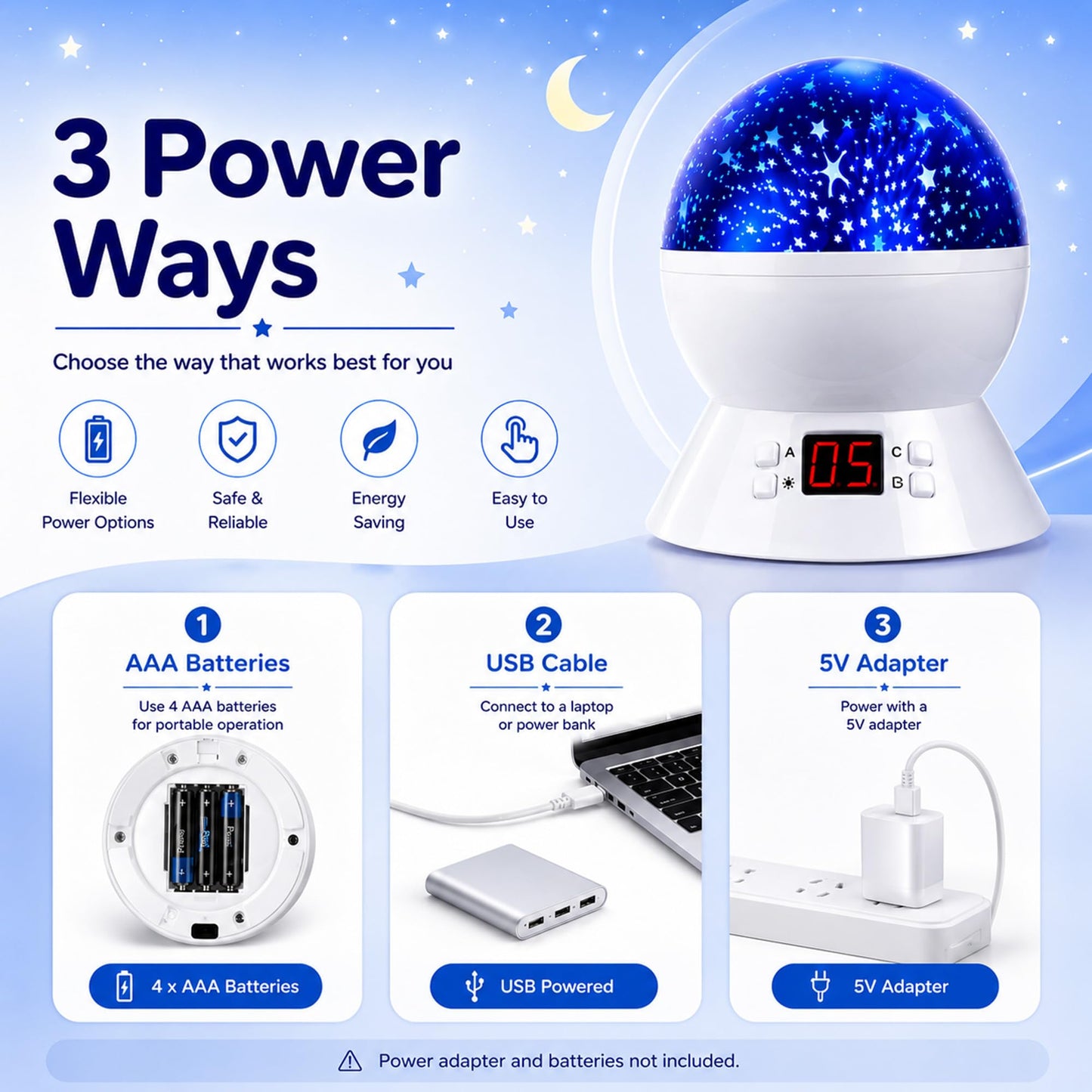 MOKOQI Star Projector Night Light for Kids, Rotating Stars Night Light Projector for Kids Bedroom, Star Projector with Timer, Light Up Stars for Ceiling, Star Machine Gift for Boys Girls Toddlers