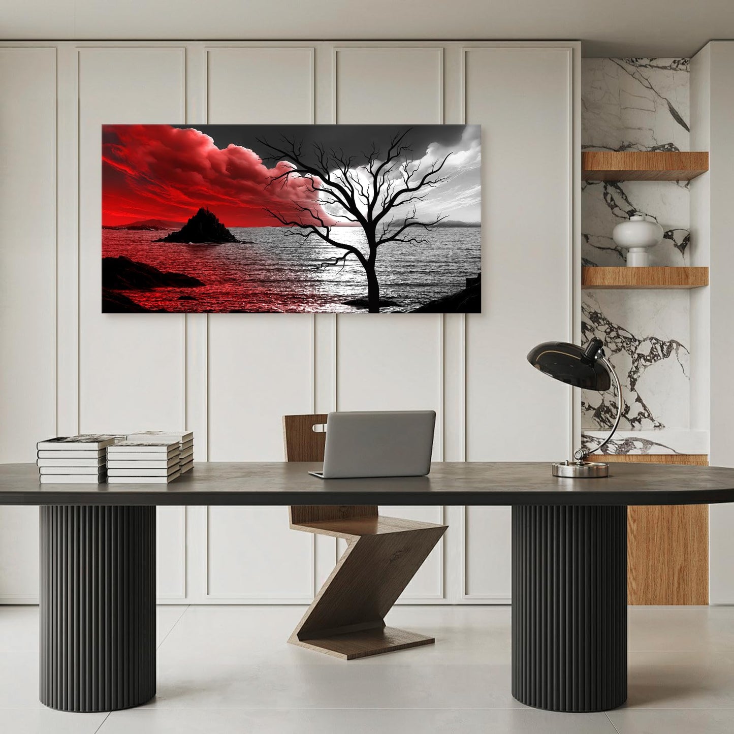 Baisuwallart B0350 The Cloud Tree 1 Panels Modern Giclee Canvas Prints Artwork Abstract Seascape Paintings Reproduction Sea Beach Pictures Printed on Canvas Wall Art for Home Decorations Wall Decor