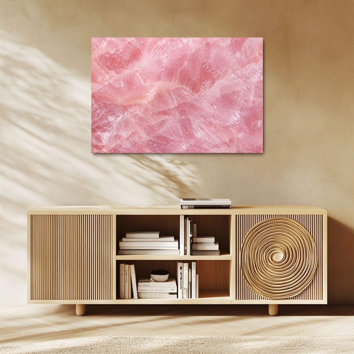 Canvas Wall Art Prints Himalayan pink salt rock from whole solid crystal block Large Framed Artwork Wall Paintings Pictures Posters 24"x36" Home Decor for Living Room Office Bedroom