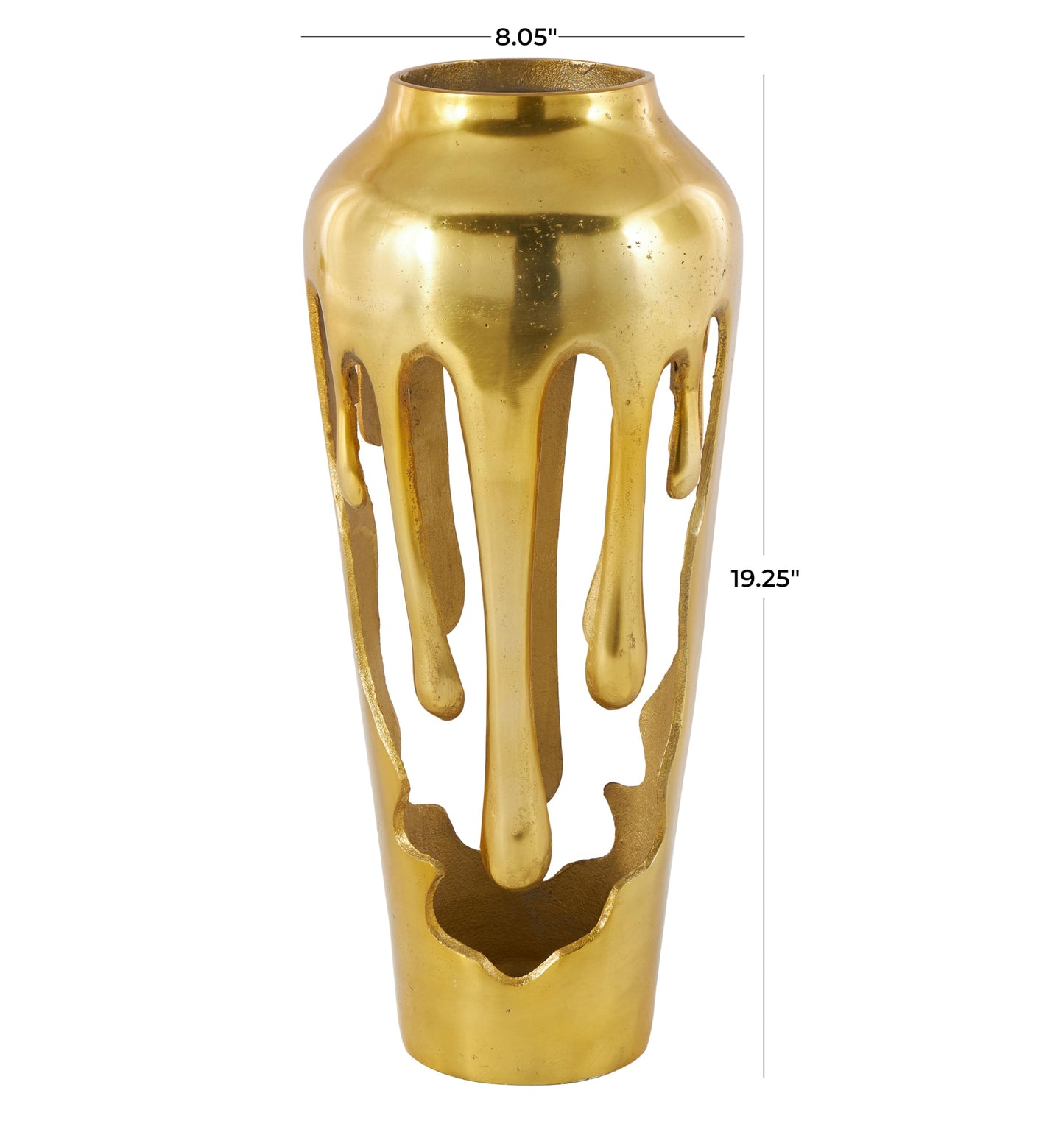 Deco 79 Aluminum Metal Abstract Vase, Vase 8" x 8" x 19", Gold