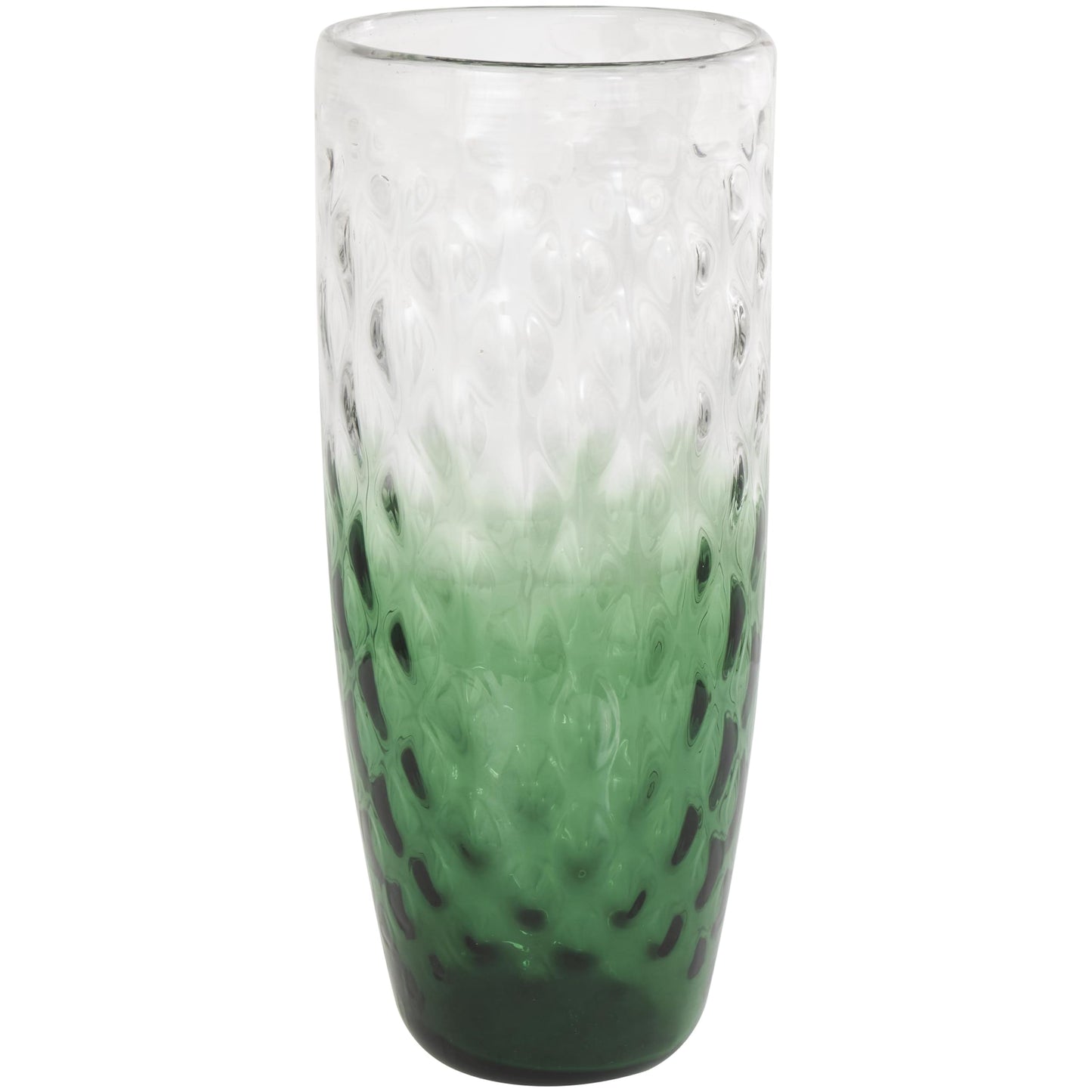Deco 79 Glass Handmade Decorative Vase Ombre Centerpiece Vase, Flower Vase for Home Decoration 9" x 9" x 20", Green