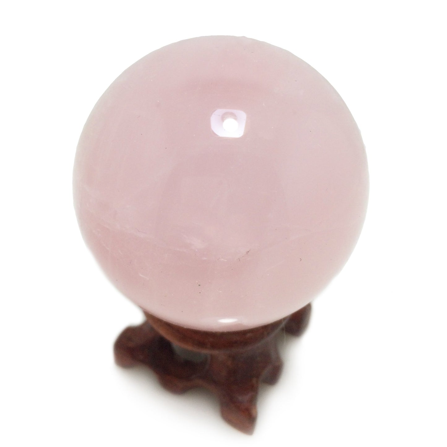 Polar Jade Rose Quartz Crystal Ball – 1.6" Pink Crystal Sphere for Meditation, Feng Shui, Chakra Healing, Divination, and Home Décor
