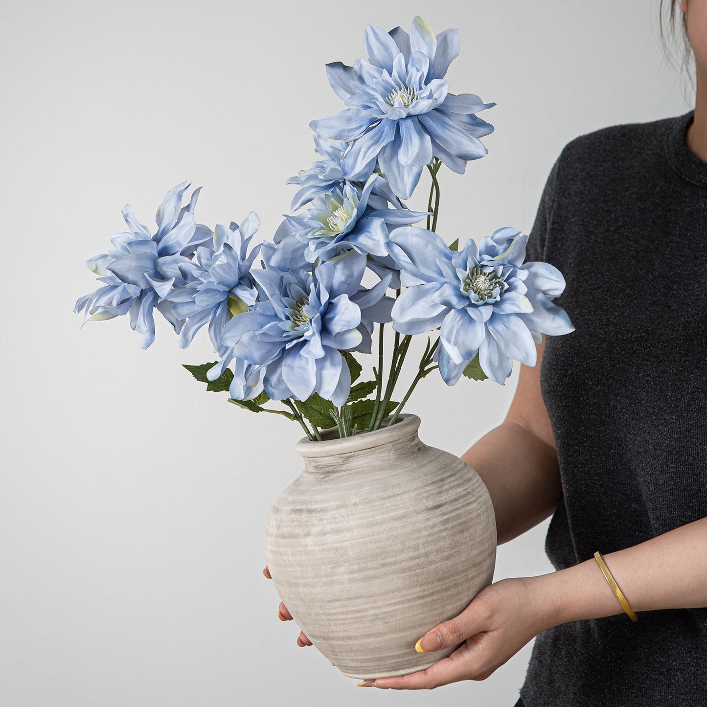 FFZUIYA 6.6 Inch Small Ceramic Vase Home Decor Flower Vase for Entryway