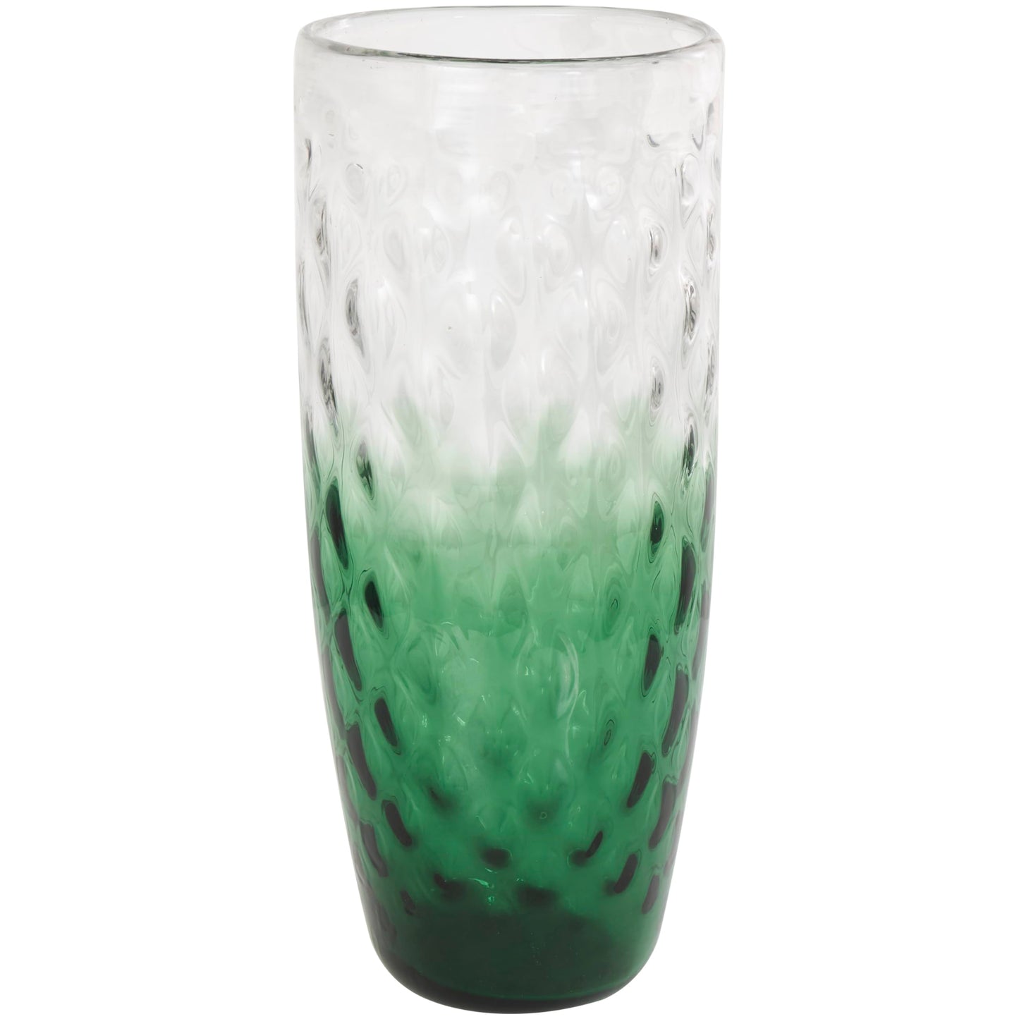 Deco 79 Glass Handmade Decorative Vase Ombre Centerpiece Vase, Flower Vase for Home Decoration 9" x 9" x 20", Green