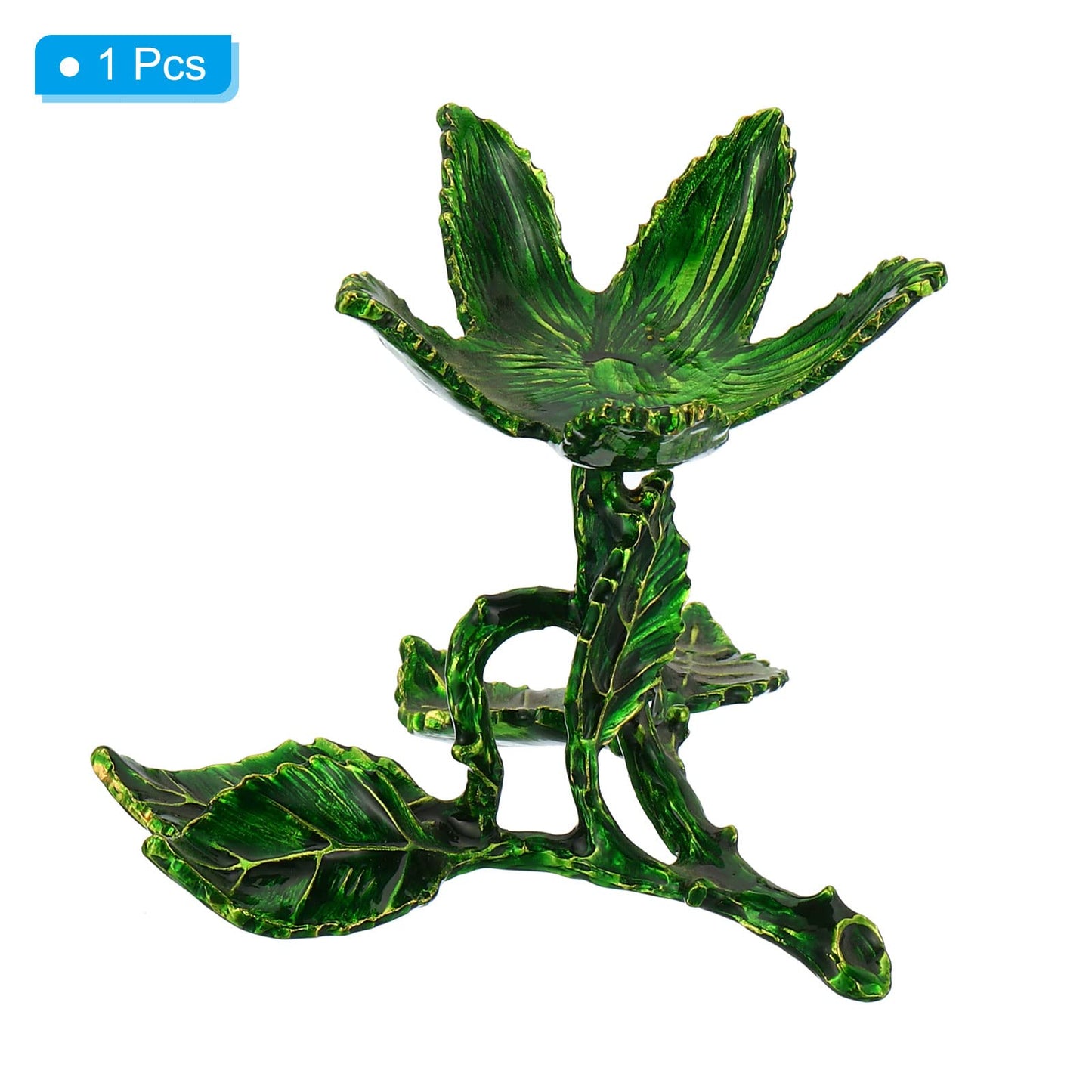 PATIKIL Crystal Ball Stand, Sphere Display Stand Photography Props for 50 to 80mm Crystal Balls Ornament Rack Holder Metal Base Rose Shape, Green