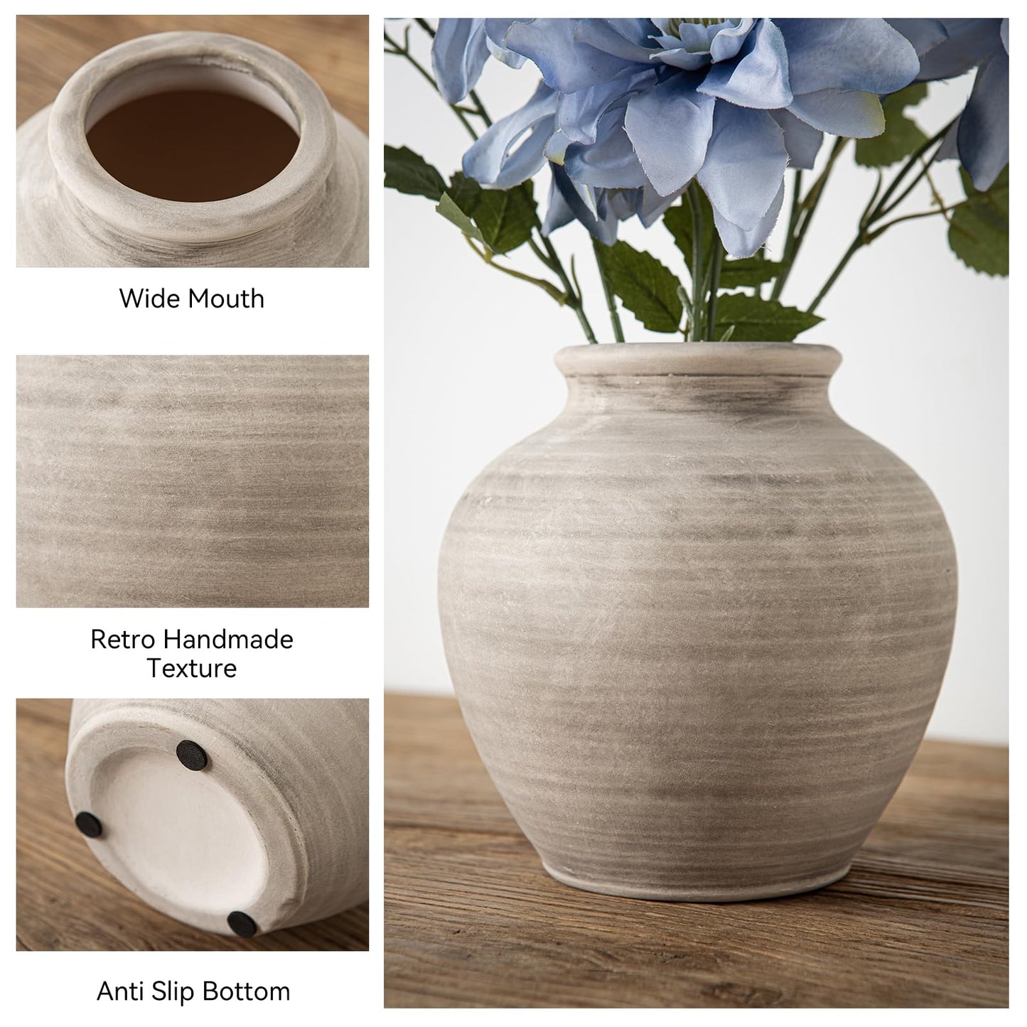 FFZUIYA 6.6 Inch Small Ceramic Vase Home Decor Flower Vase for Entryway