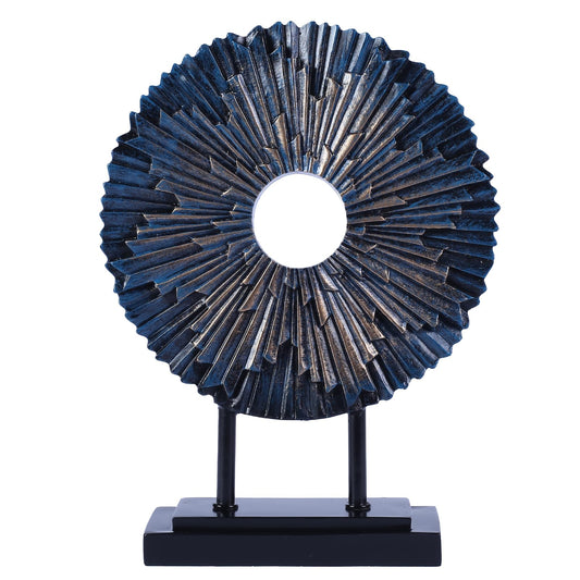 CECKQUE Minimalist Round Statue Above Cabinet Decor Kitchen, Modern Decorative Sculpture Home Decorations for Living Room Coffee Table, Office Decor Items, Center Pieces Decoration (Blue)
