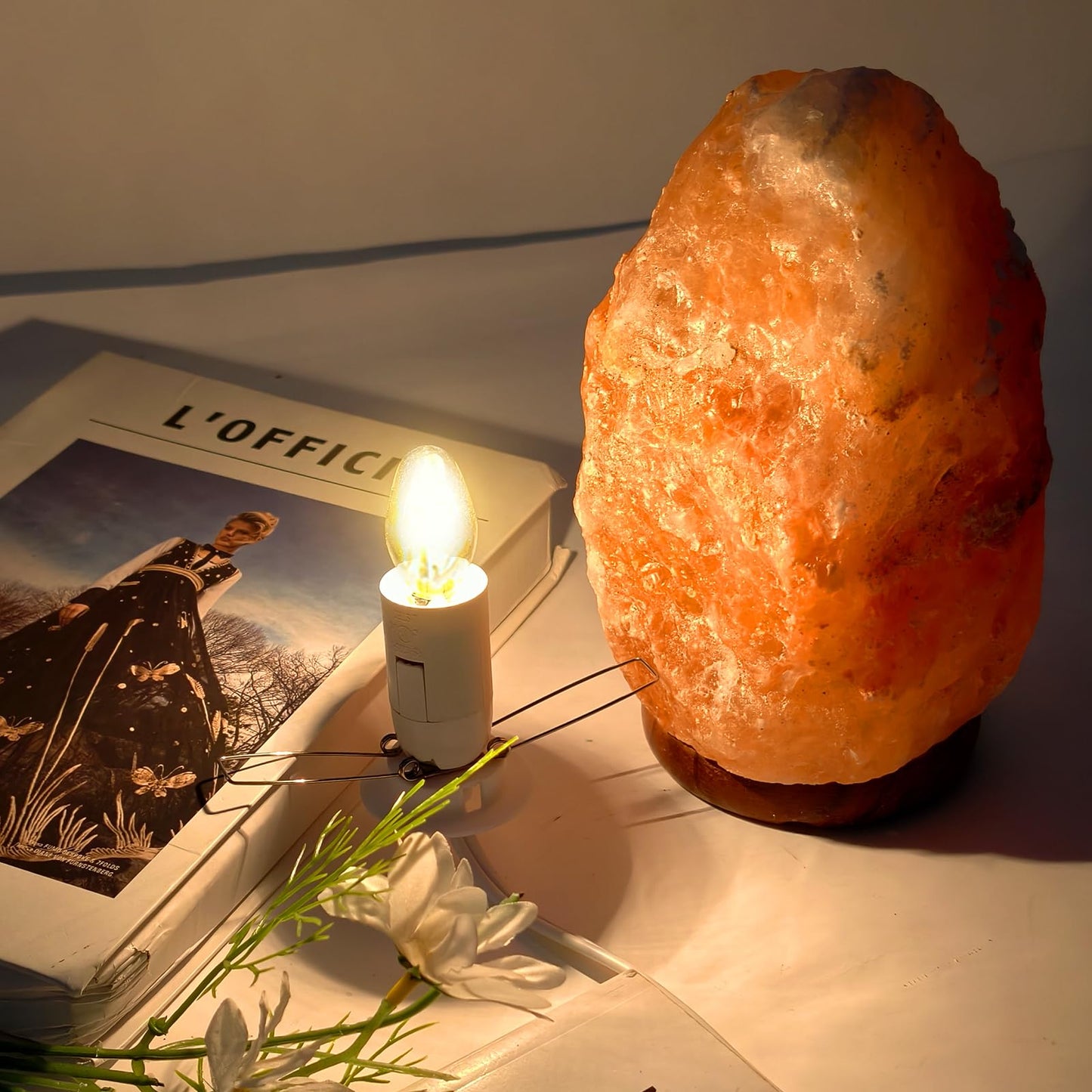 Wuluretoos Himalayan Salt Lamp Cord, Christmas Bulb,Salt Lamp Cord with Dimmer Control and Base Assembly,6 Feet,E12 Base for Himalayan Salt Lampsand with 2 Free 7W Bulbs (White)