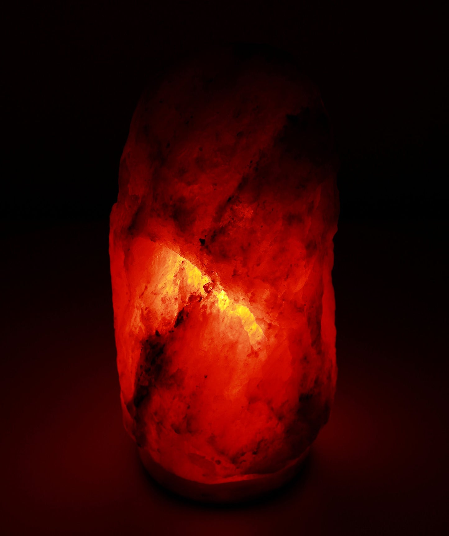 Himalayan Rock Salt Natural Crystal Lamp, 11.5" Tall – Soft Calm Therapeutic Light – Naturally Formed Salt Crystal Design On Onyx Marble Base – Tibetan Evaporated Rock Lamps – Dark Orange Hue
