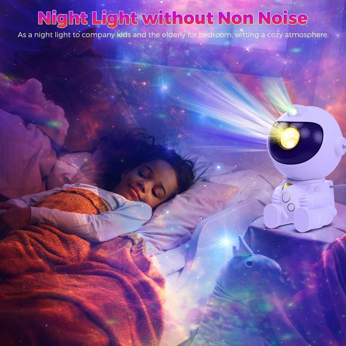 vvia Astronaut Night Light Projector with Remote, 8 Mode Starry Light for Kids Room, 360° Rotating Space Lamp for Bedroom Decor Boys Girls Christmas Gift