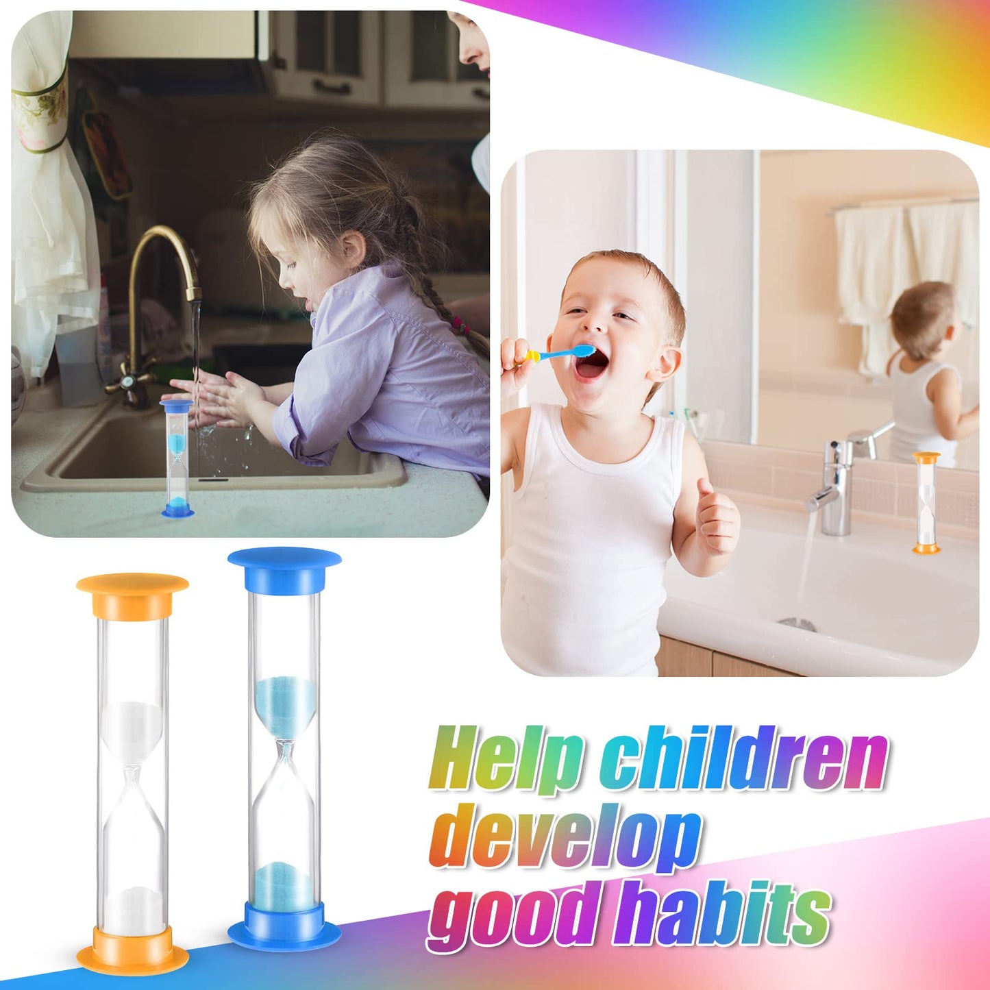 24 Pcs 5 Minute Sand Timer Plastic Hourglass 5 Min Visual Timer Mini Classroom Small Shower Hourglass for Teacher Classroom School Must Haves Supplies Egg Sand Clock Kids Time Management(Colorful)