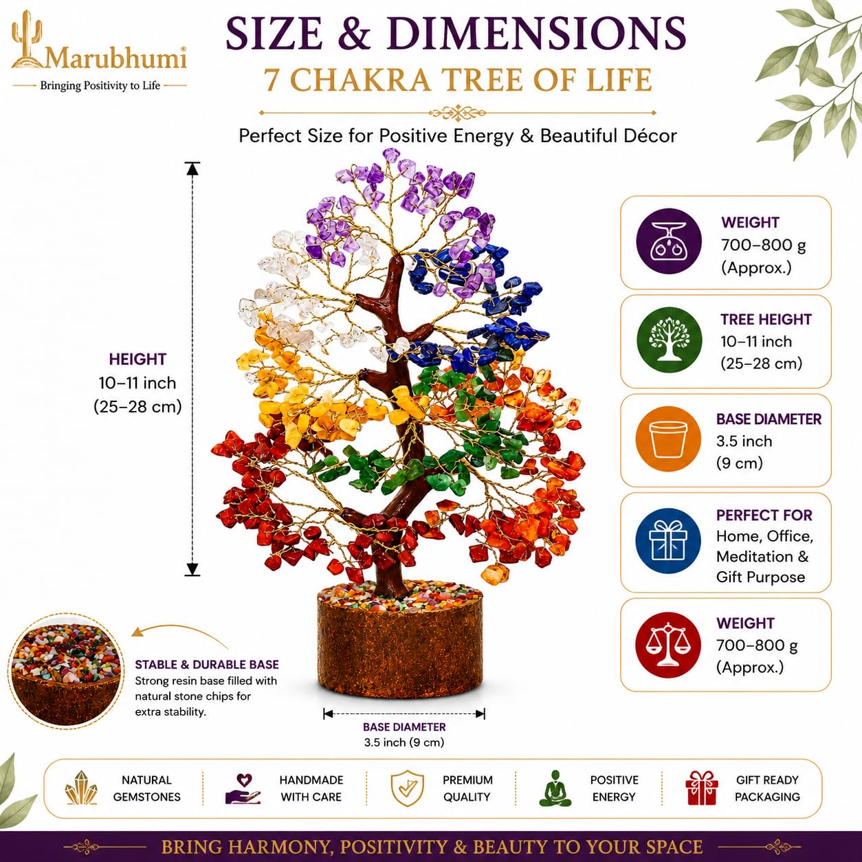 Chakra Healing Crystal Tree Kit with 7 Chakra Bracelet and 2 Pendant Necklace Handmade Bonsai Gemstones Trees for Home Decor, Positive Energy, Money, Good Luck Birthday Gifts for Women, Mom