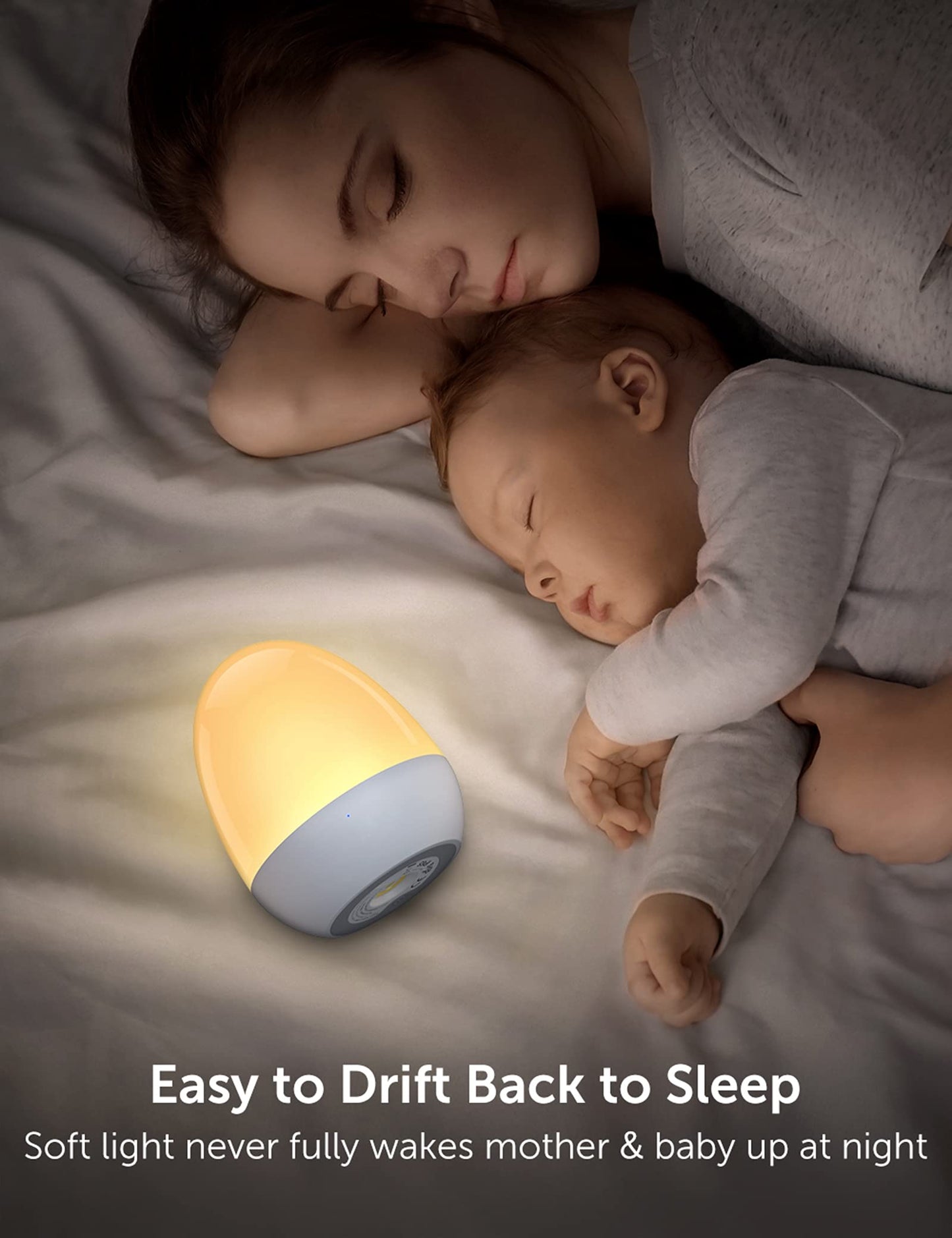 JolyWell Baby Night Light for Kid, Portable Egg Nightlight with Stable Charging Pad, Touch Nursery Night Lamp for Breastfeeding, Toddler Night Light for Bedroom, Timer Setting, ABS+PC, White-2