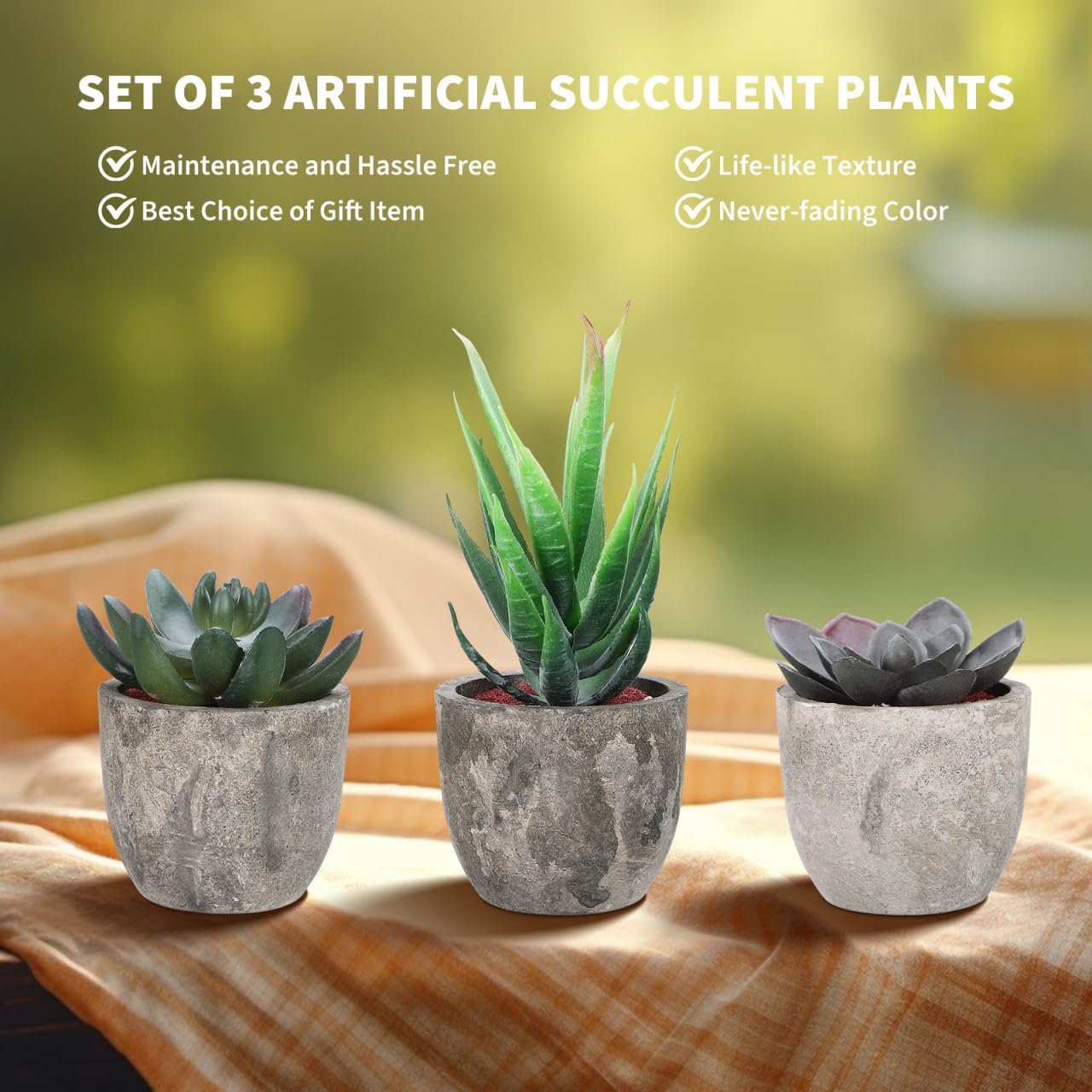 3pcs Faux Succulent Bonsai Cactus Plant Pot Flower Pot Container Plant Bonsai Artificial Simulation Plants with Pots， Gife Idea Decorative