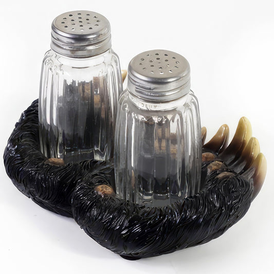ICE ARMOR 5" W Bear Claw Salt & Pepper Shakers Statue Sculpture Ornament Decoration Home/Room Decor Ideas for Housewarming, Holidays and Birthdays Great Collectible Addition