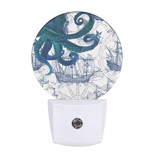 EKOBLA Octopus Night Light, Vintage Sea Monster Nautical Night Lights Plug Into Wall with Dusk to Dawn Sensor for Home Decor