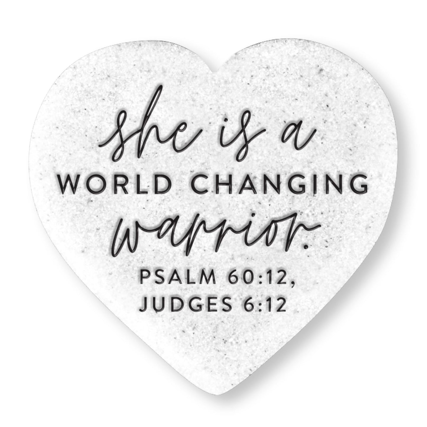 Lighthouse Christian Products Inspirational Heart Figurine 2.25 Inch Cast Stone She is a Warrior