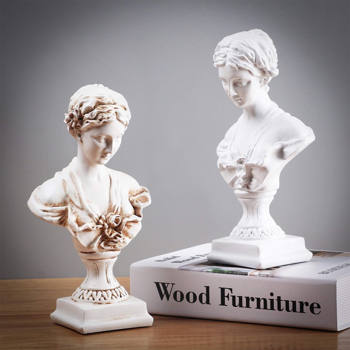 A.F.N.A.L Goddess Bust Statue Classical Tabletop Decoration Gift, Greek & Roman Mythology Indoor Decor for Home & Office, Replica Resin Minerva Sculpture Art, 8.7" H, Old Style