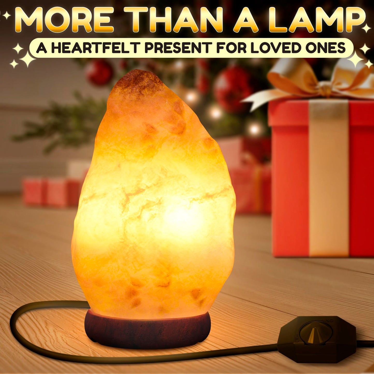 Himalayan Salt Rock Lamp with Dimmer – Hand-Carved Himalayan Salt Lamp Night Light 5.5–7" with Adjustable Warm Glow for Sleep & Relaxation