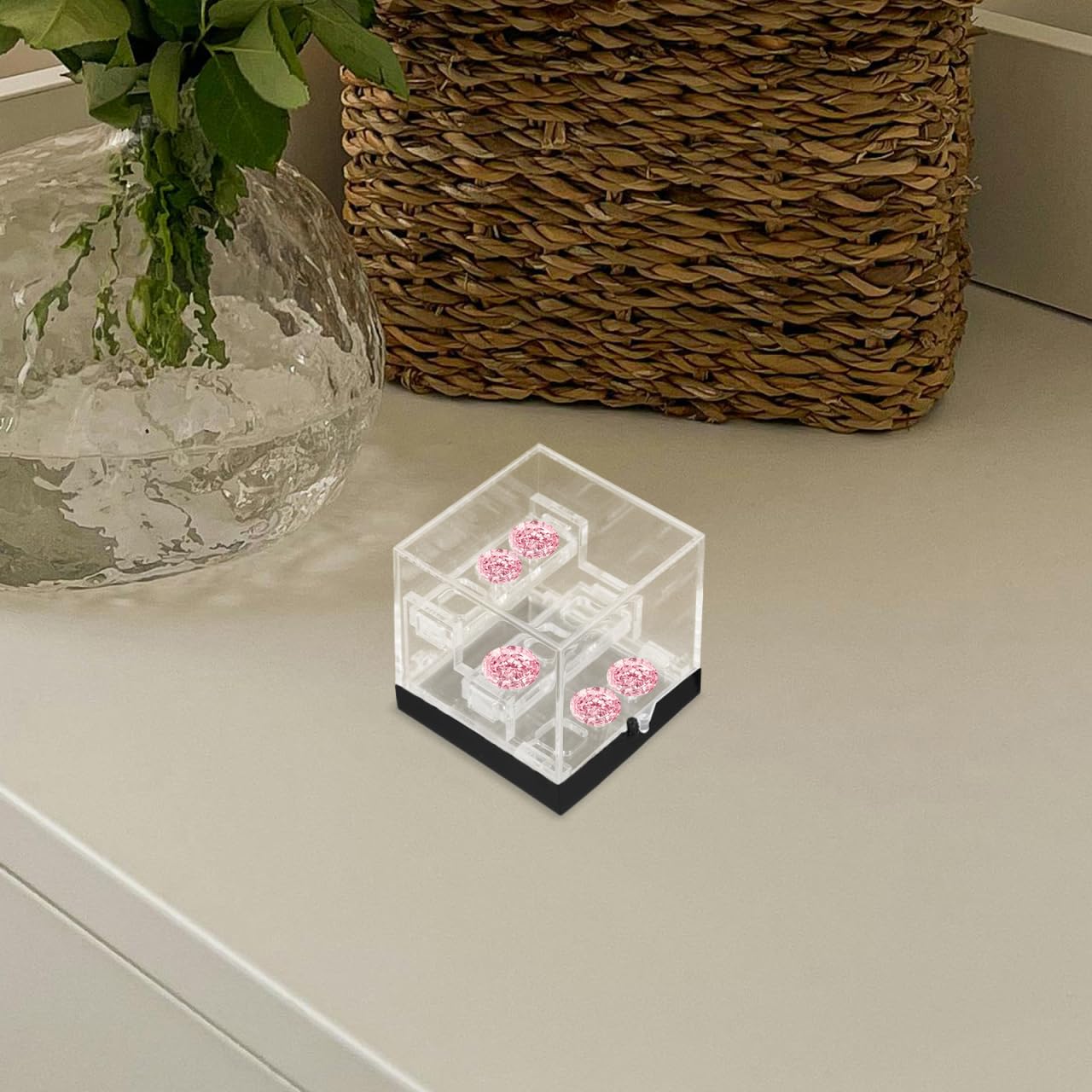 Wakauto Clear Acrylic Boxes for Gemstone & Mineral Display 3-Tier Removable Countertop Case with Lid, Dustproof Lightweight Storage for Rocks, Crystals & Jewelry