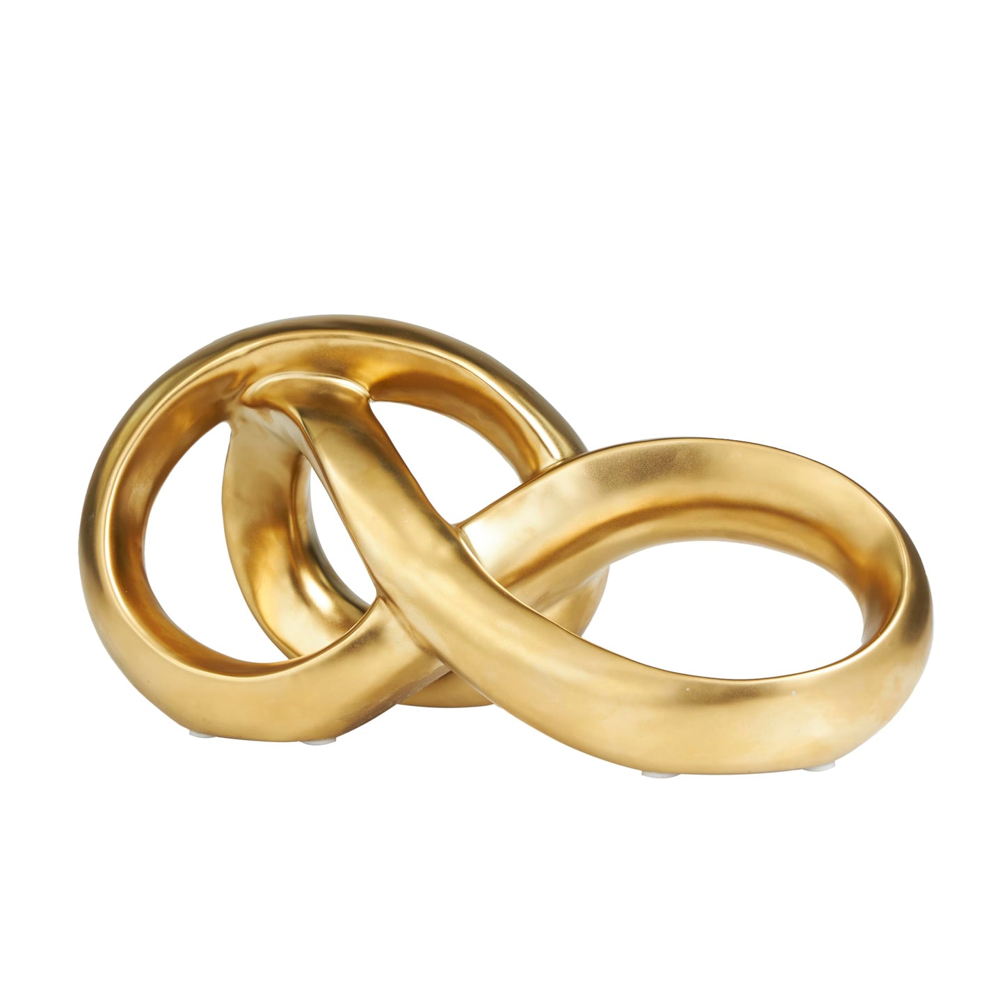 Deco 79 Ceramic Abstract Decorative Sculpture Infinity Loop Home Decor Statue, Accent Figurine 11" x 5" x 5", Gold