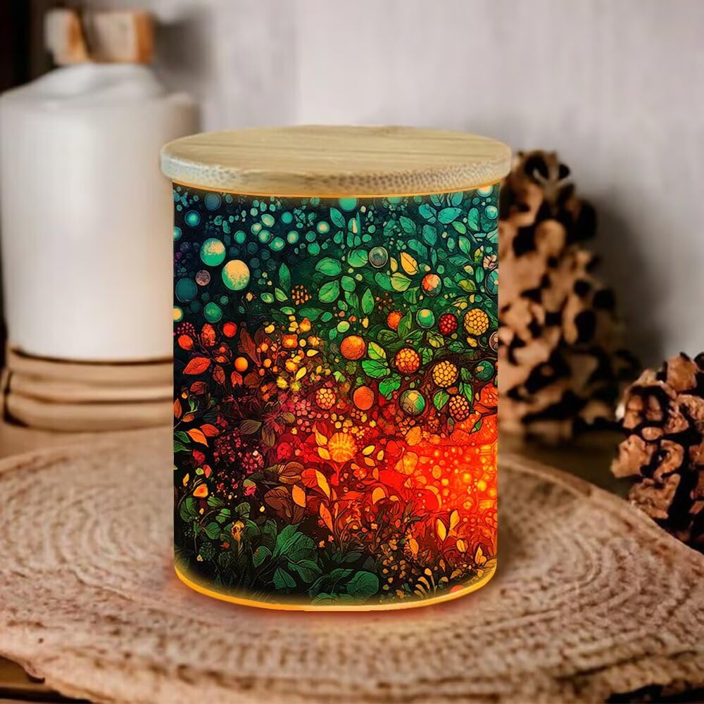 Stained Glass Tree of Life Tea Light Candle Holders, Memorial Tealight Candlesticks Votive Candle Holder, Tree of Life Battery Operated Tea Light Jar Home Decoration, 3.5"x2.8"