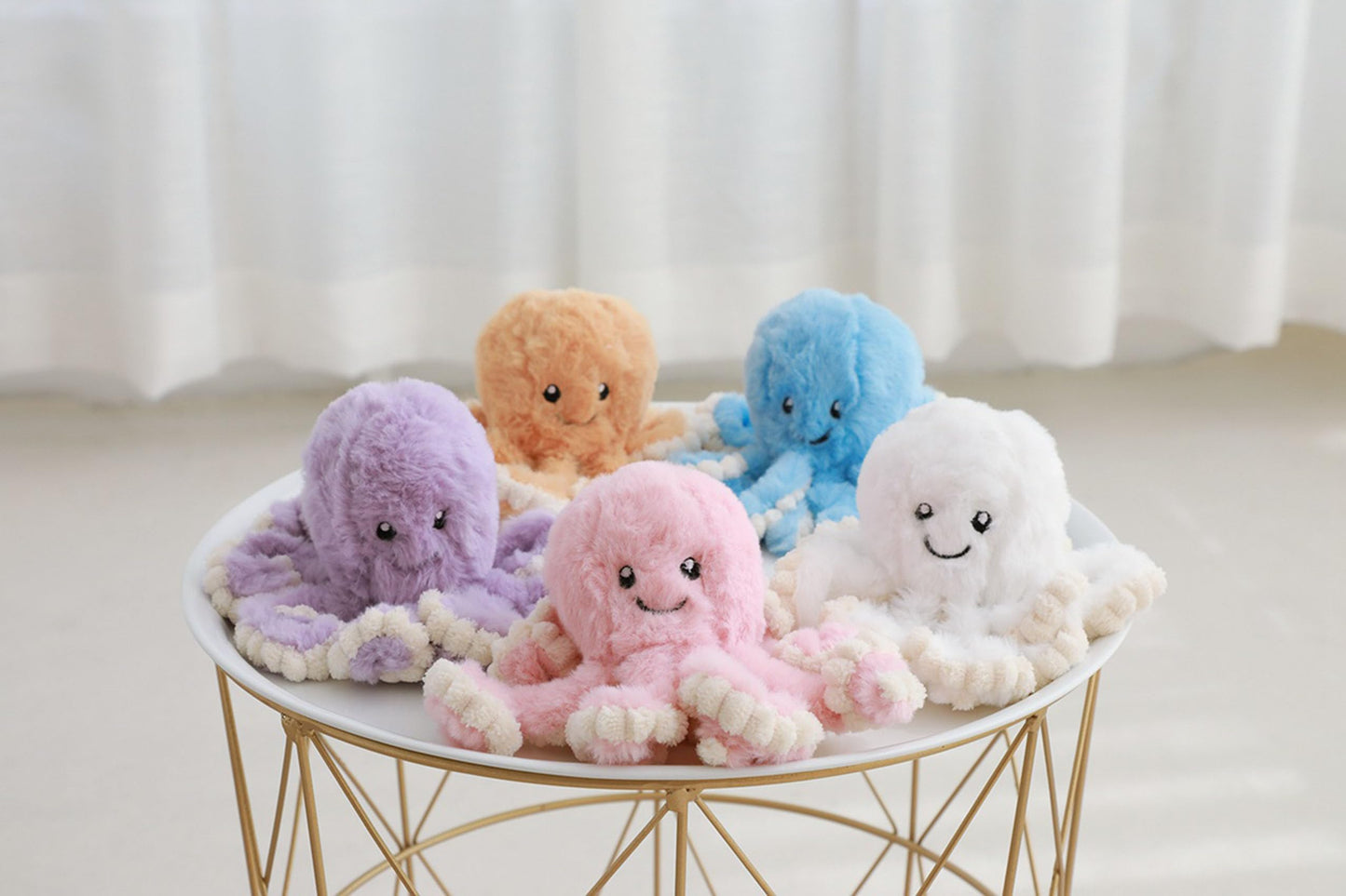 Maxpetus Cute Plush Octopus Stuffed Toy Pillow - Soft Kids' Cushion for Toddler Bed & Playroom，Soft Marine Animal Decorations (Light Pink, 15.7 inch)