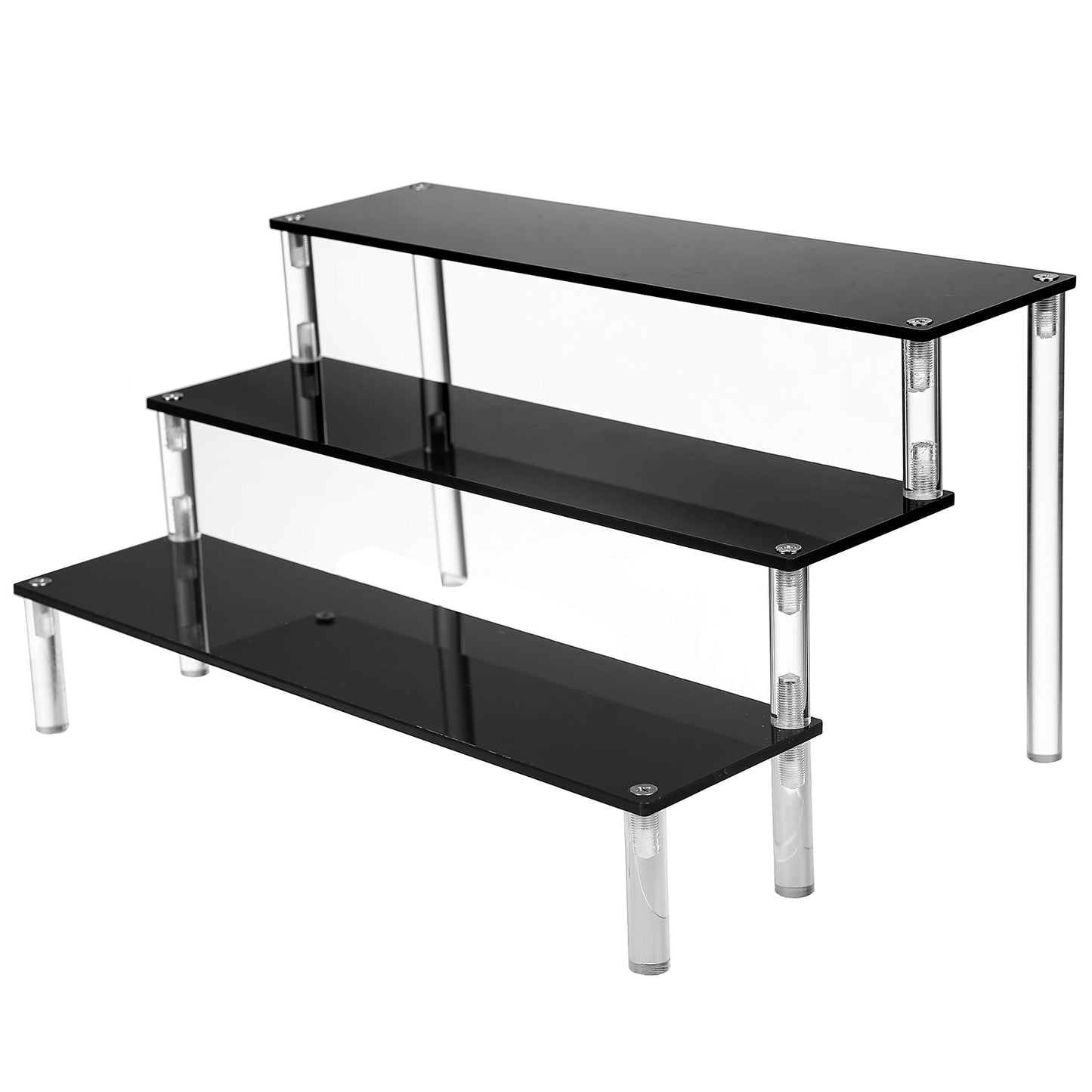 ihomecooker 3 Tier Black Acrylic Display Riser Cupcake Stand Display Shelf for Decoration, Collection, Makeup