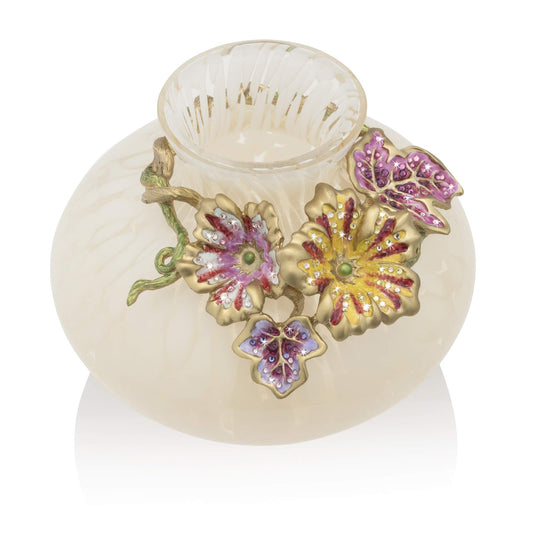 Jay Strongwater Holland Leaf and Flower Vase #SDH6634-256