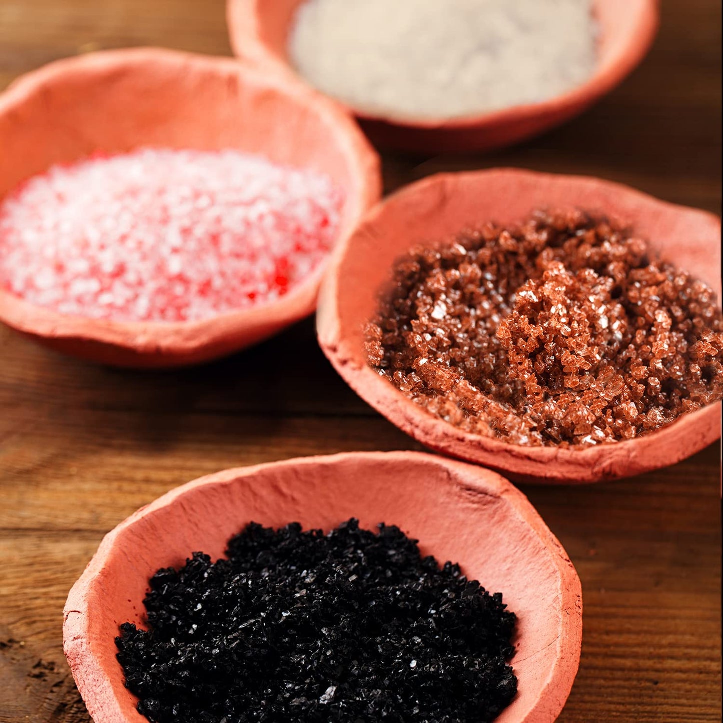 Gourmet Sea Salt Sampler - Multi Pack of Pink Himalayan And French Grey Fine Ground Salts, Hawaiian-Style Red Alaea and Black Lava Coarse Grain Salts - 6 oz. Each - 24 oz Total Multipack