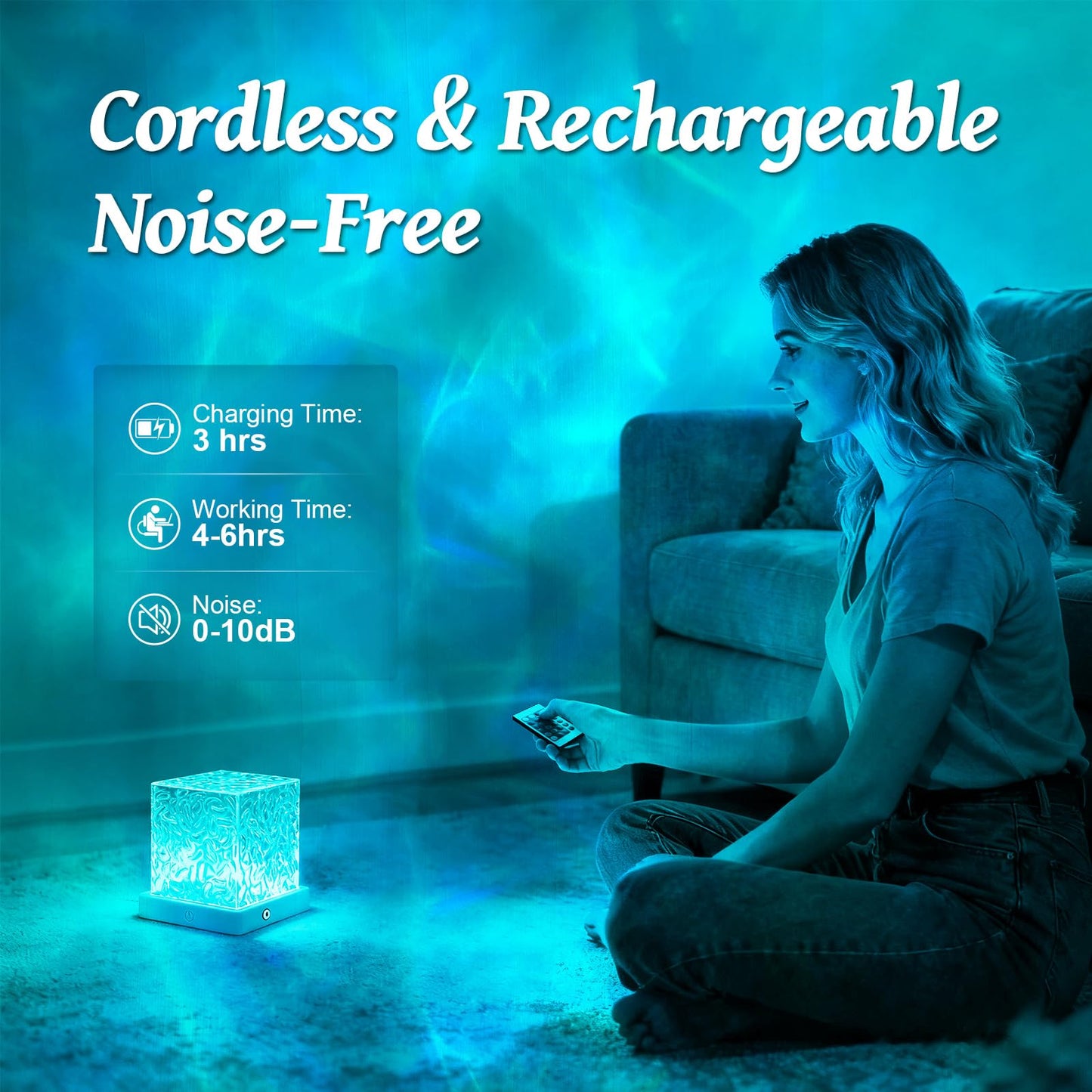 ELOUYCKE Ocean Wave Projector Light, 16 Colors Galaxy Projector Night Light Water Ripple Lamp Ambient Lighting with Remote Control, Mood Lights for Bedroom Shower Office Bar Game Room Kids Gifts
