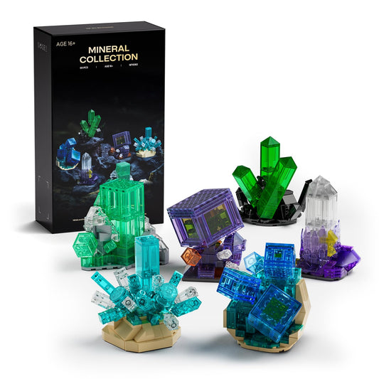 Nifeliz Geology Rock Collection Building Set for Adults, 6 Mineral Models for Creative Desk Display, Nature-Inspired Gift for Home Decor Lovers (651 PCS, NF10363)