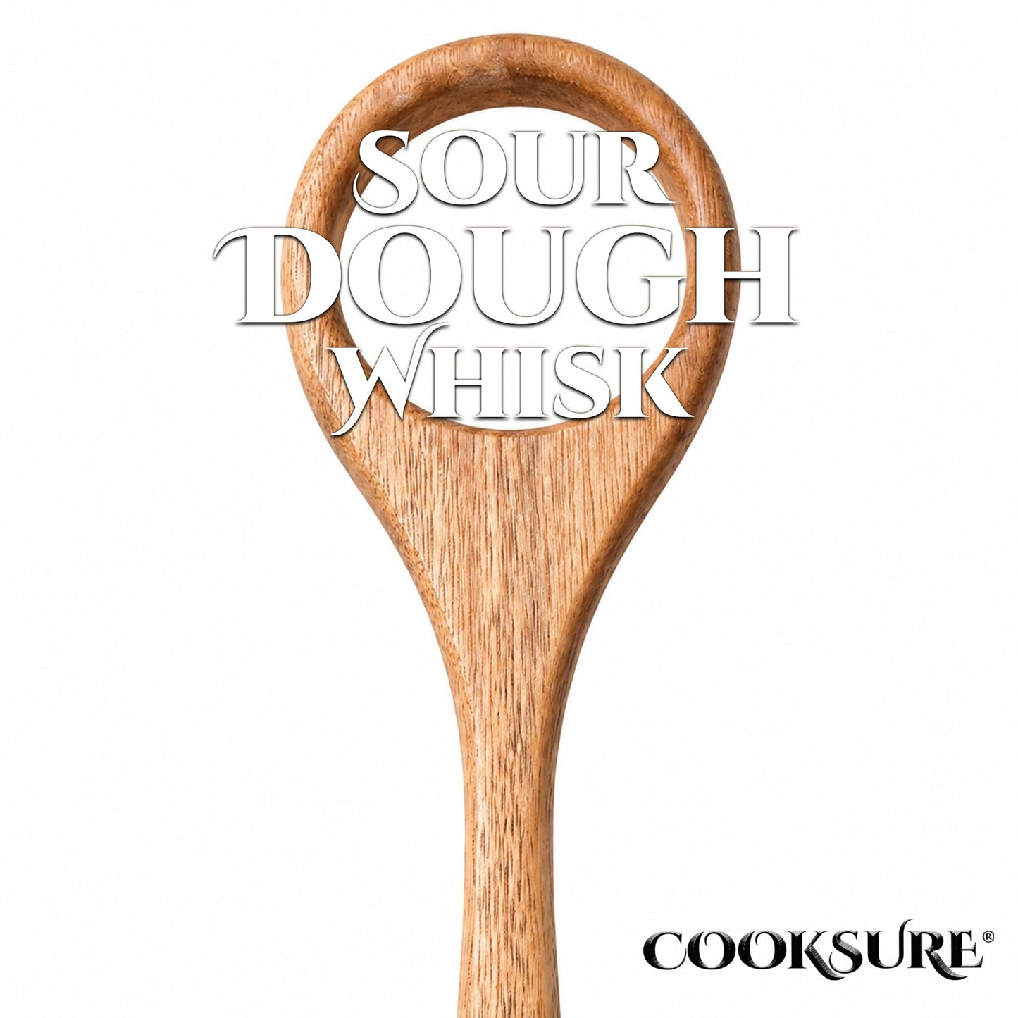 COOKSURE Danish Dough Whisk for Sourdough Bread – 13 Inch Bread Whisk with Wooden Handle – Smoothly Sturdy for Heavy Dough Baking, Swedish Dough Whisk Tool