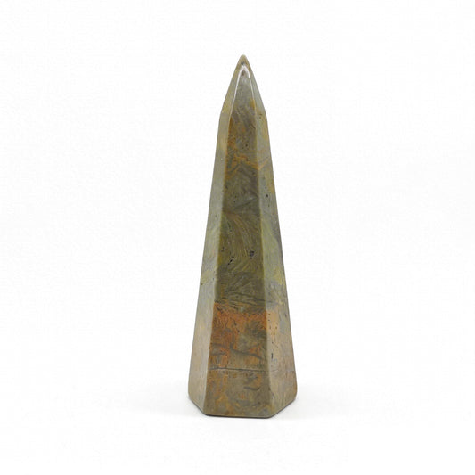 Crystal Healing Nature Stromatolite Fossil Gemstone, 1.8 Billion Year Old Natural Algae Ancient Stone, Obelisk Tower-Shaped Crystal, Natural Crystal Gifts for Altar Decor and Spiritual Protection.