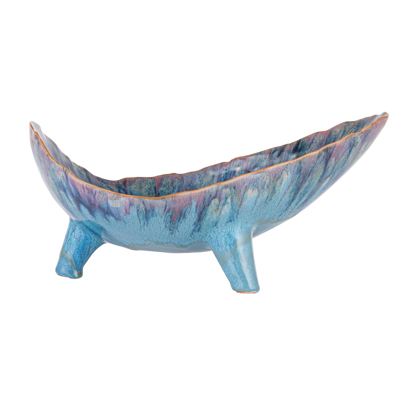 Bloomingville Azure Footed Stoneware Bowl, Blue