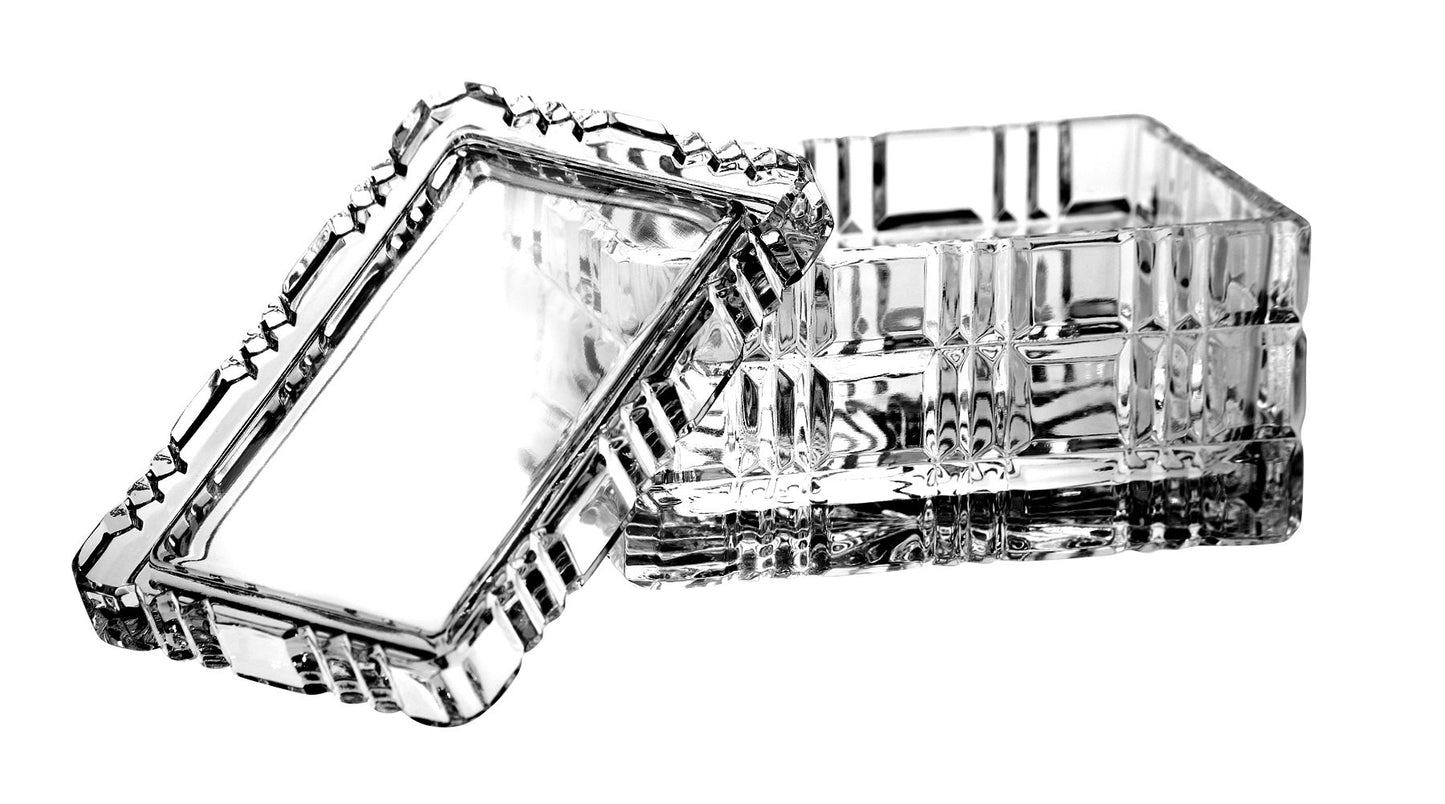 Barski Cut Crystal Large Rectangle Jewelry Box/Candy Box, 5." Long, Made in Europe