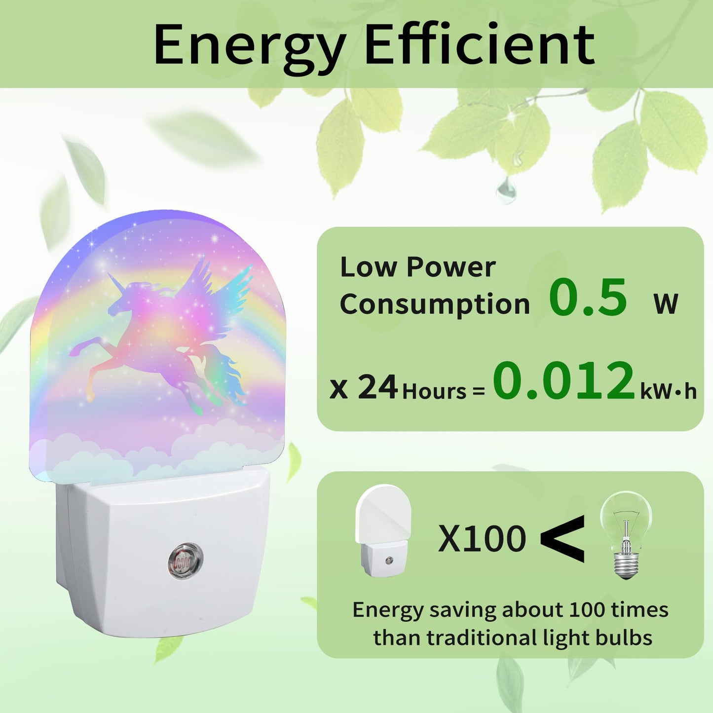 ZTHLL Unicorn Night Light, Rainbow Nightlight Plug into Wall with Dusk to Dawn Sensor, LED Lamp Energy Saving Lights for Girls,Lamp for Bedroom Bathroom Hallway