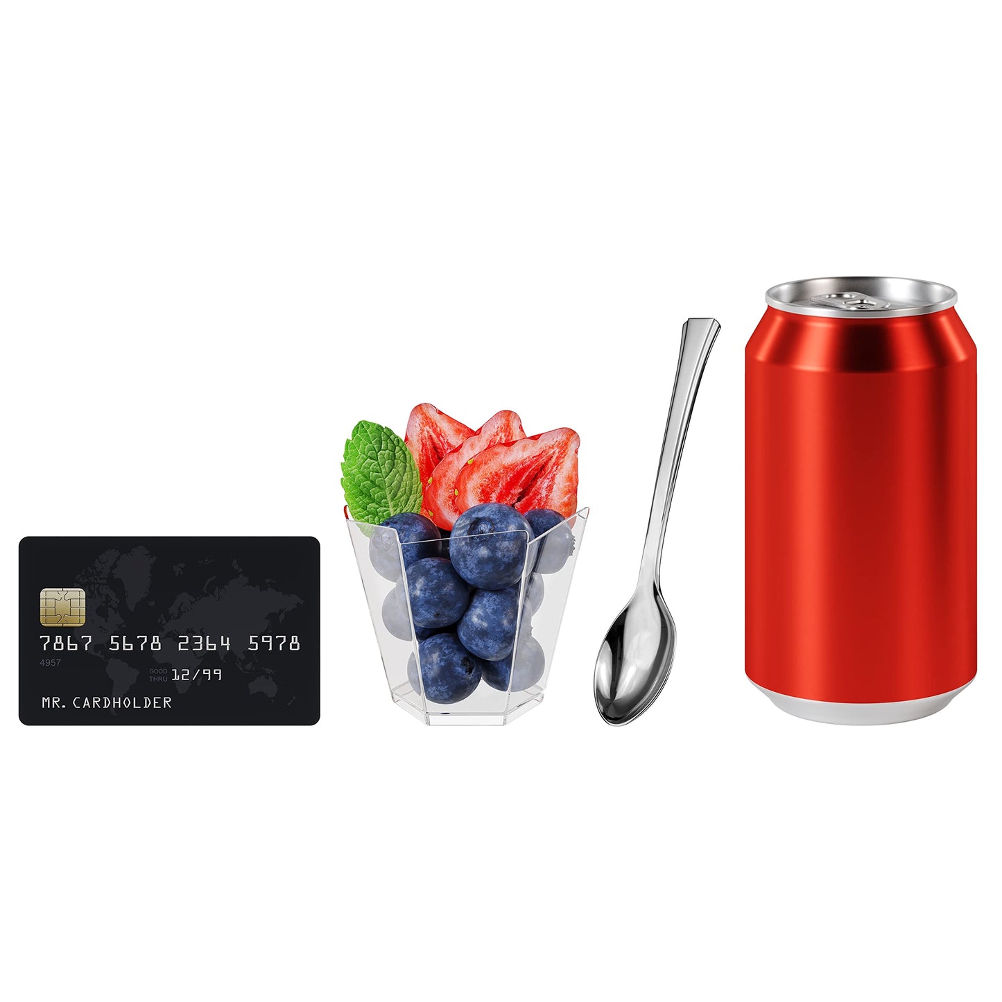 Mini Dessert Spoons - Bulk Pack of 100 Mini Silver Disposable Spoons - 4 Inch Plastic - Bpa Free - Food Safe