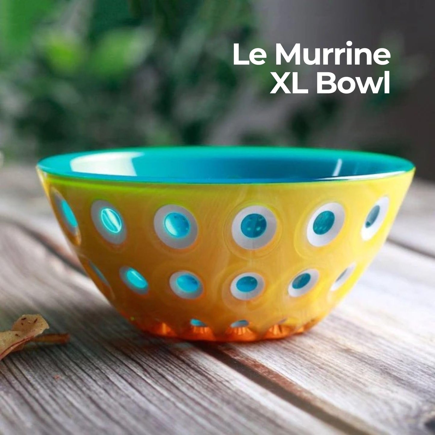Guzzini - Le Murrine, Bowl M - 279420225, Yellow/White/Aquamarine